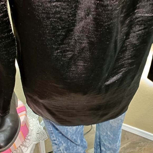 Libby Edelman Black Long Sleeve Top Sz S Nwot - Picture 2 of 8